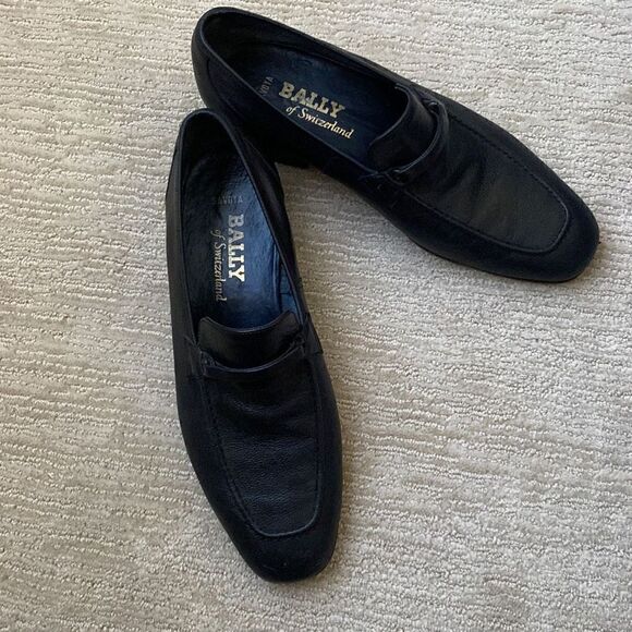 Bally of Switzerland Mens Savoya Black Leather Shoes, Size 9.5